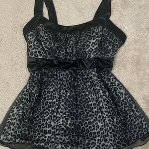 Maurices Gray and Black Peplum Tank Top